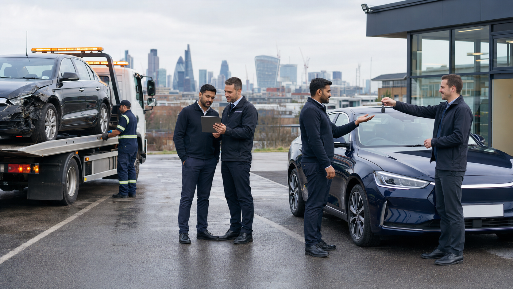Taxi or PCO driver receiving accident management support